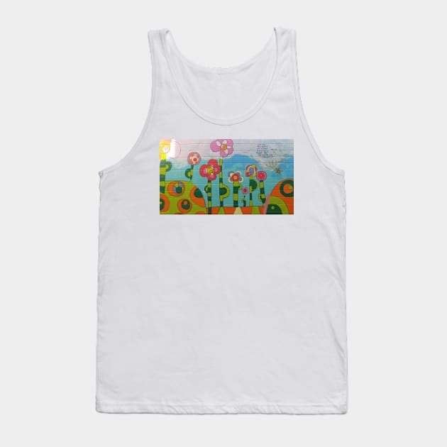 Colorful Outdoor Street Art Mural in Bloomington Indiana Tank Top by GingerEccentric